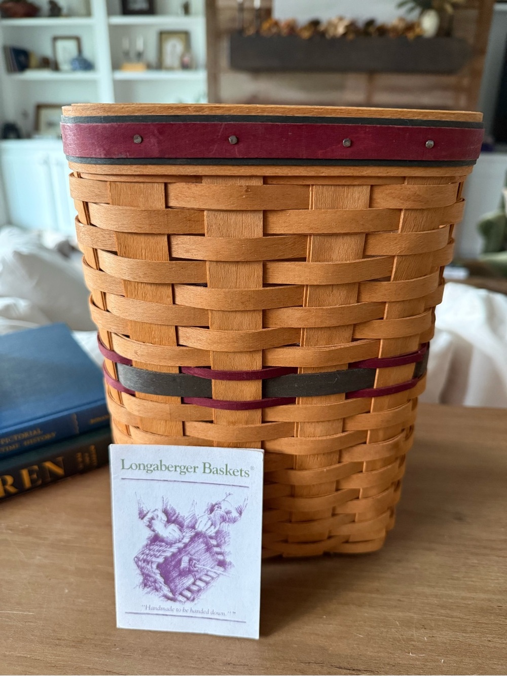 Vintage 1995 Longaberger Father’s Day Mini Waste Basket w/ Liner
